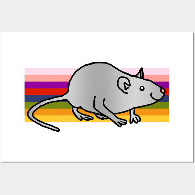 Rat on a Rainbow Wall Art by ellenhenryart